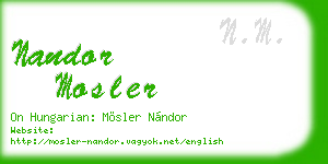 nandor mosler business card